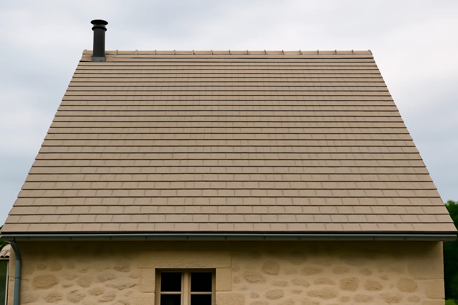 Toiture propre après démoussage et traitement
